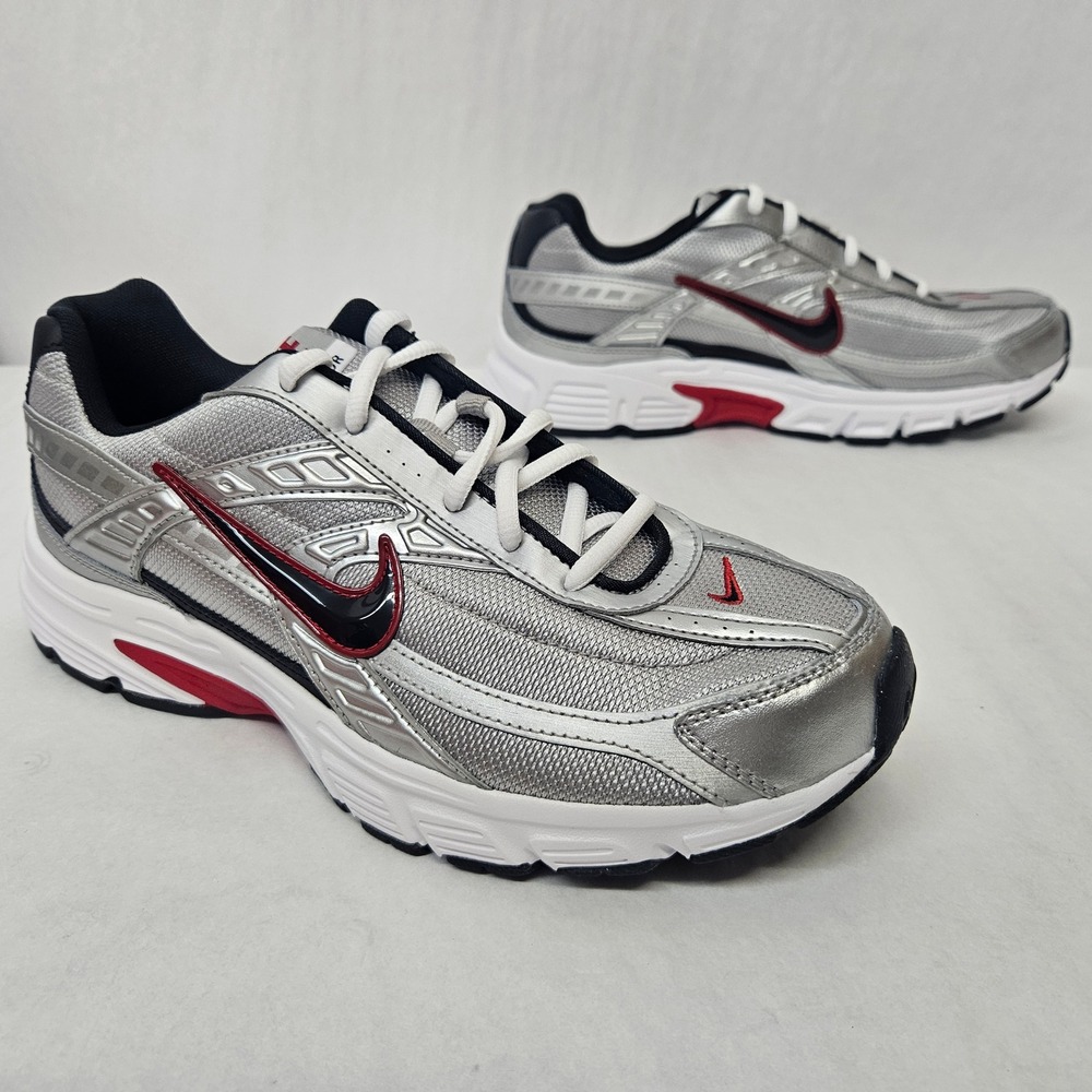 Nike Initiator Running Shoes 394055-001 Metallic Silver Black Red Mens Size 10